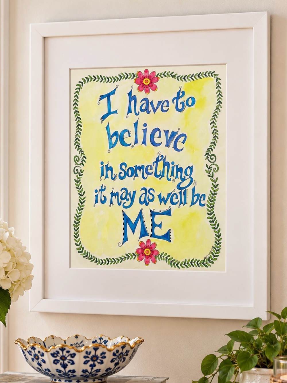 NWOT Whimsical Creative Wall Art Print Inspirational Colorful Artsy Folk Art